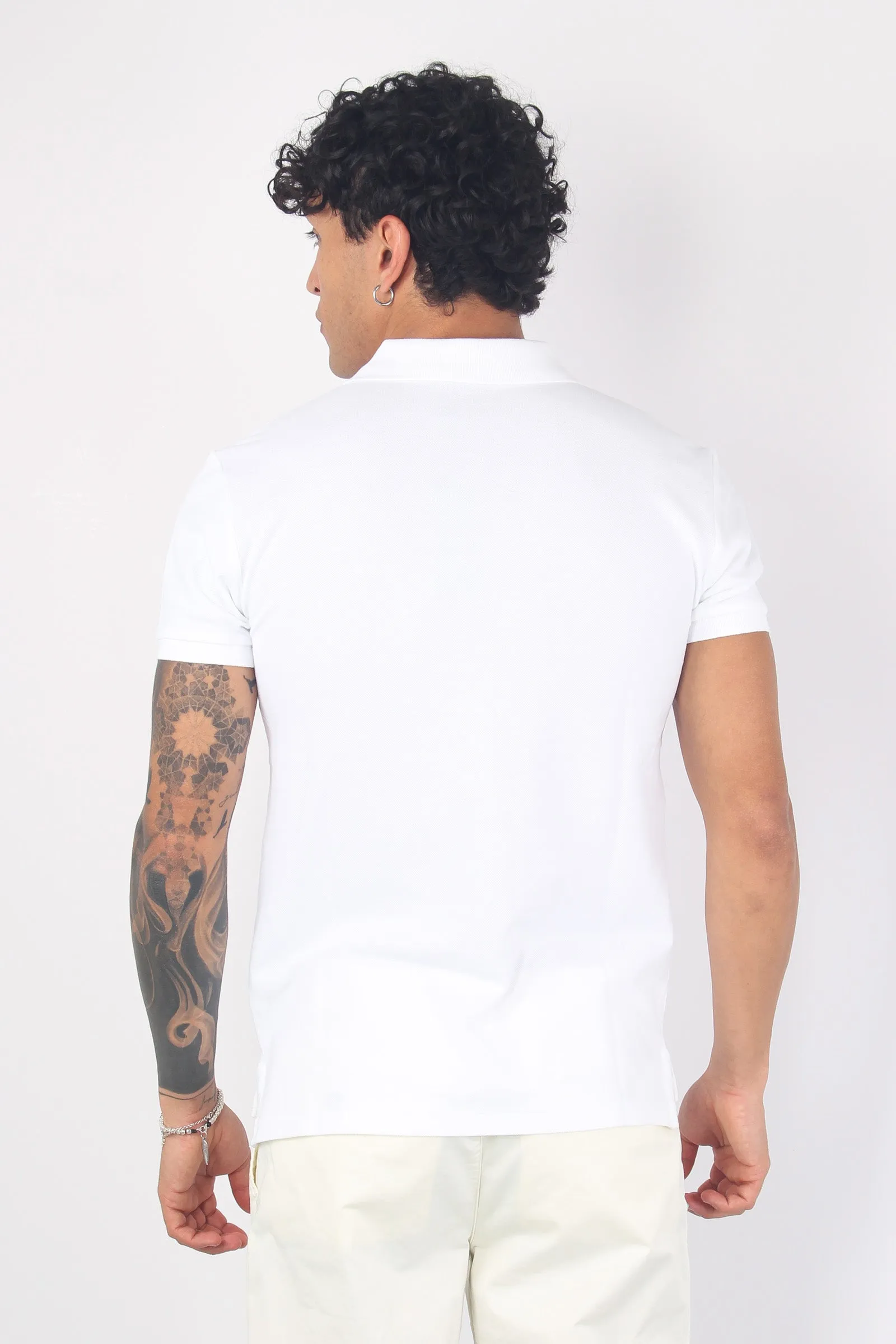 Polo Manica Corta Slim Fit White