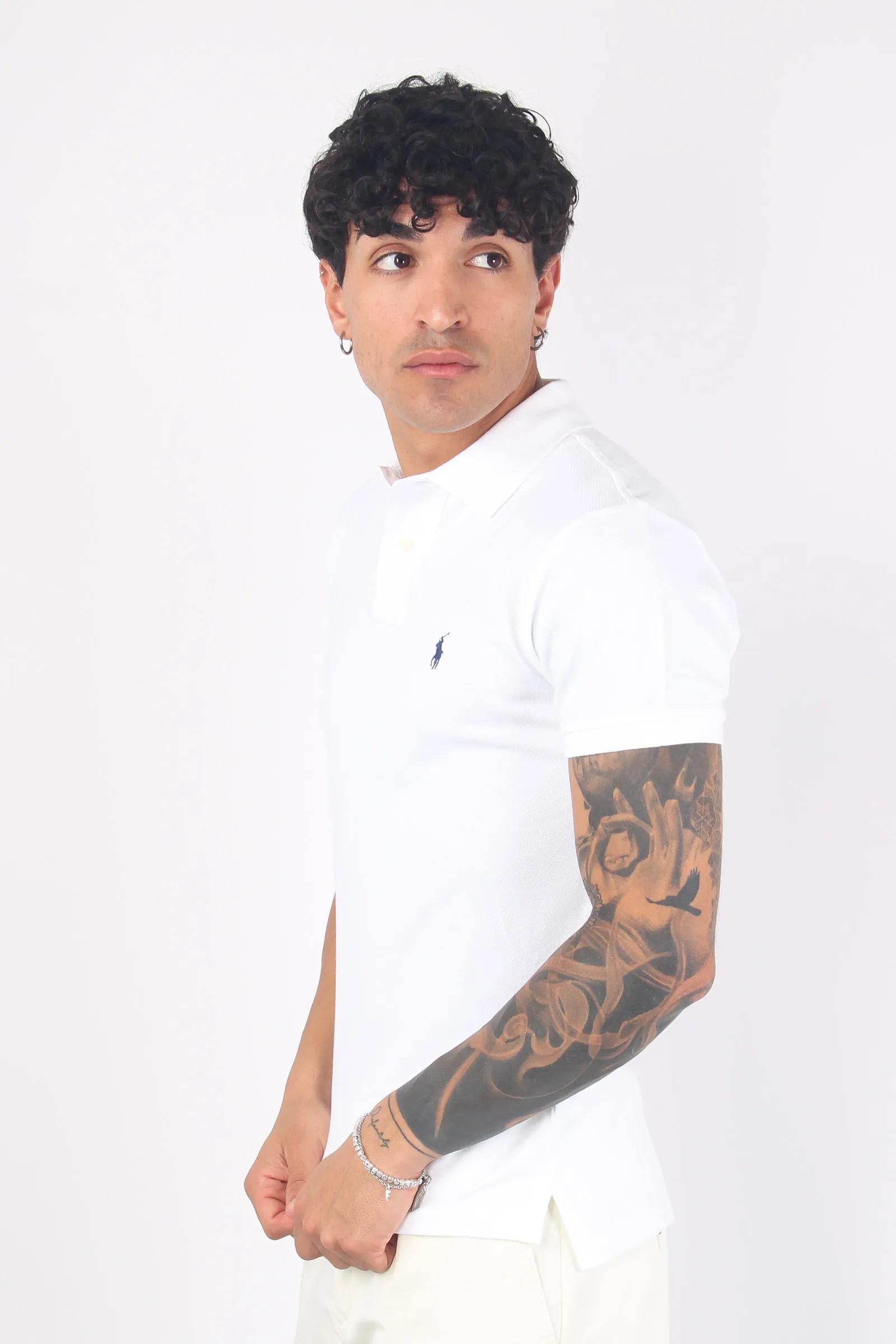 Polo Manica Corta Slim Fit White