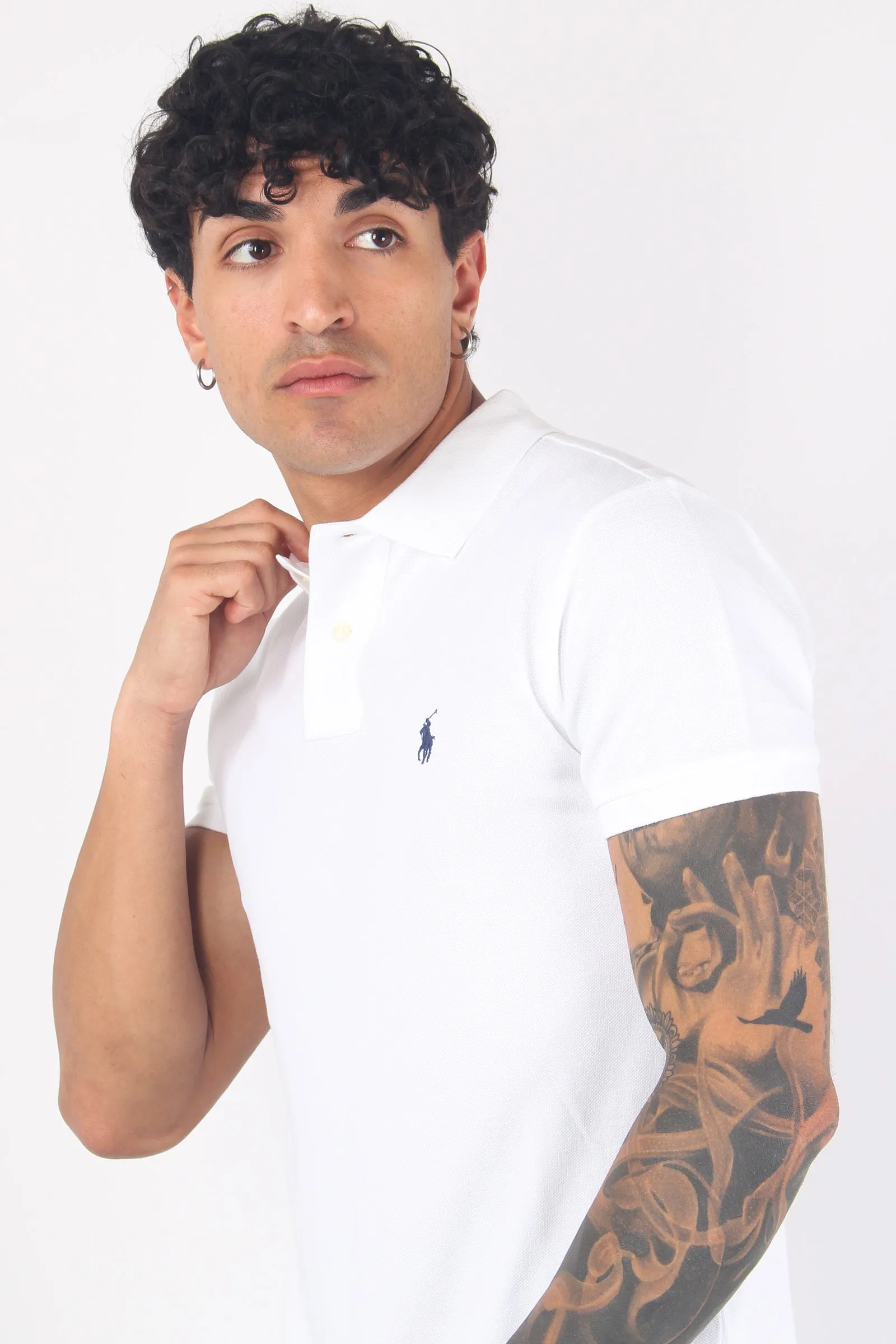 Polo Manica Corta Slim Fit White