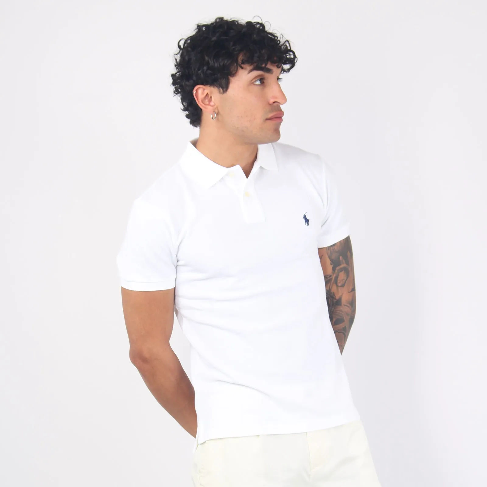 Polo Manica Corta Slim Fit White