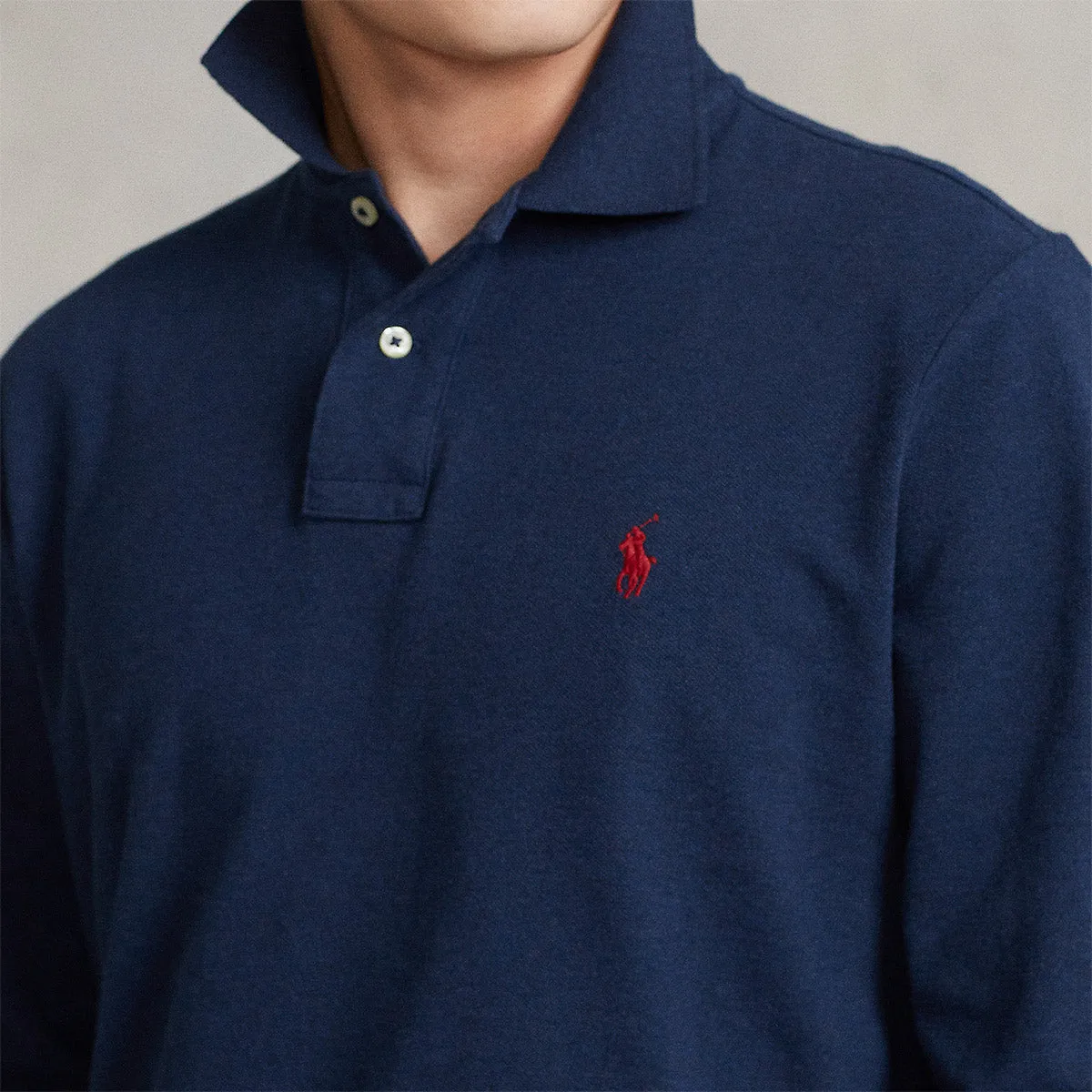 Polo Ralph Lauren - Long Sleeve Polo Shirt in Blue Heather