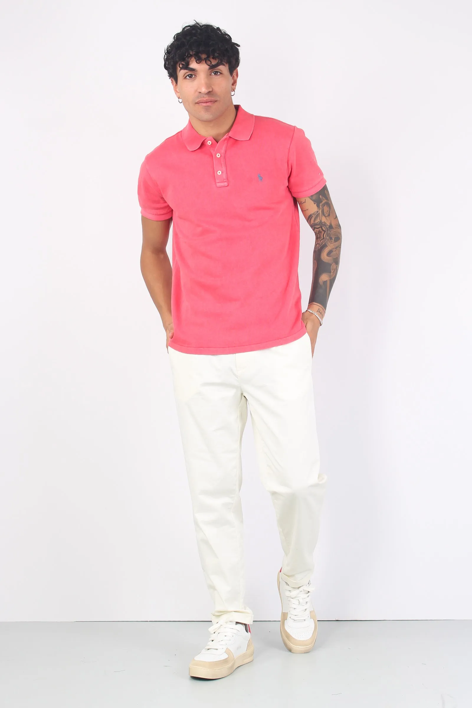 Polo Spugna Slim Fit Sunrise Red