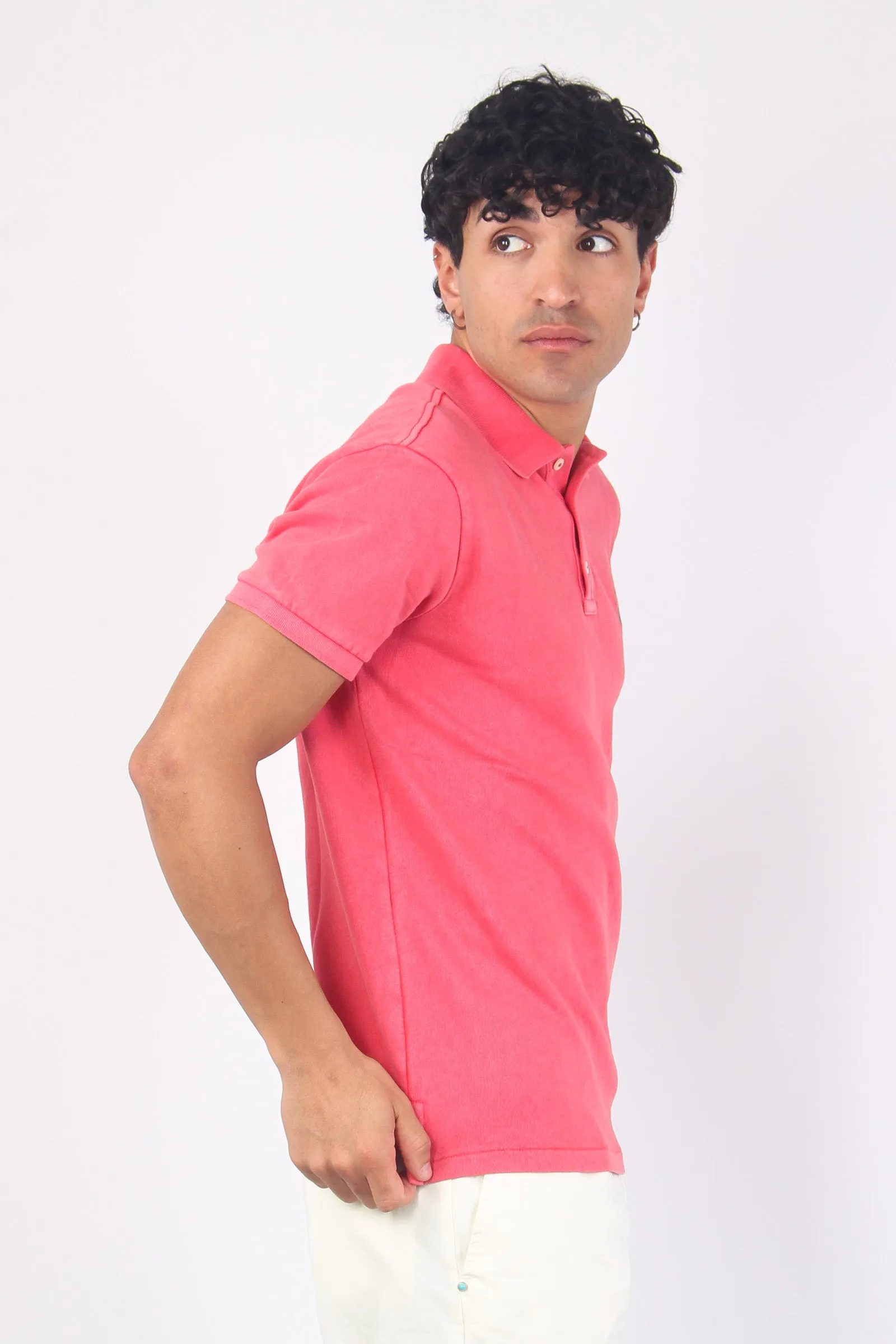 Polo Spugna Slim Fit Sunrise Red