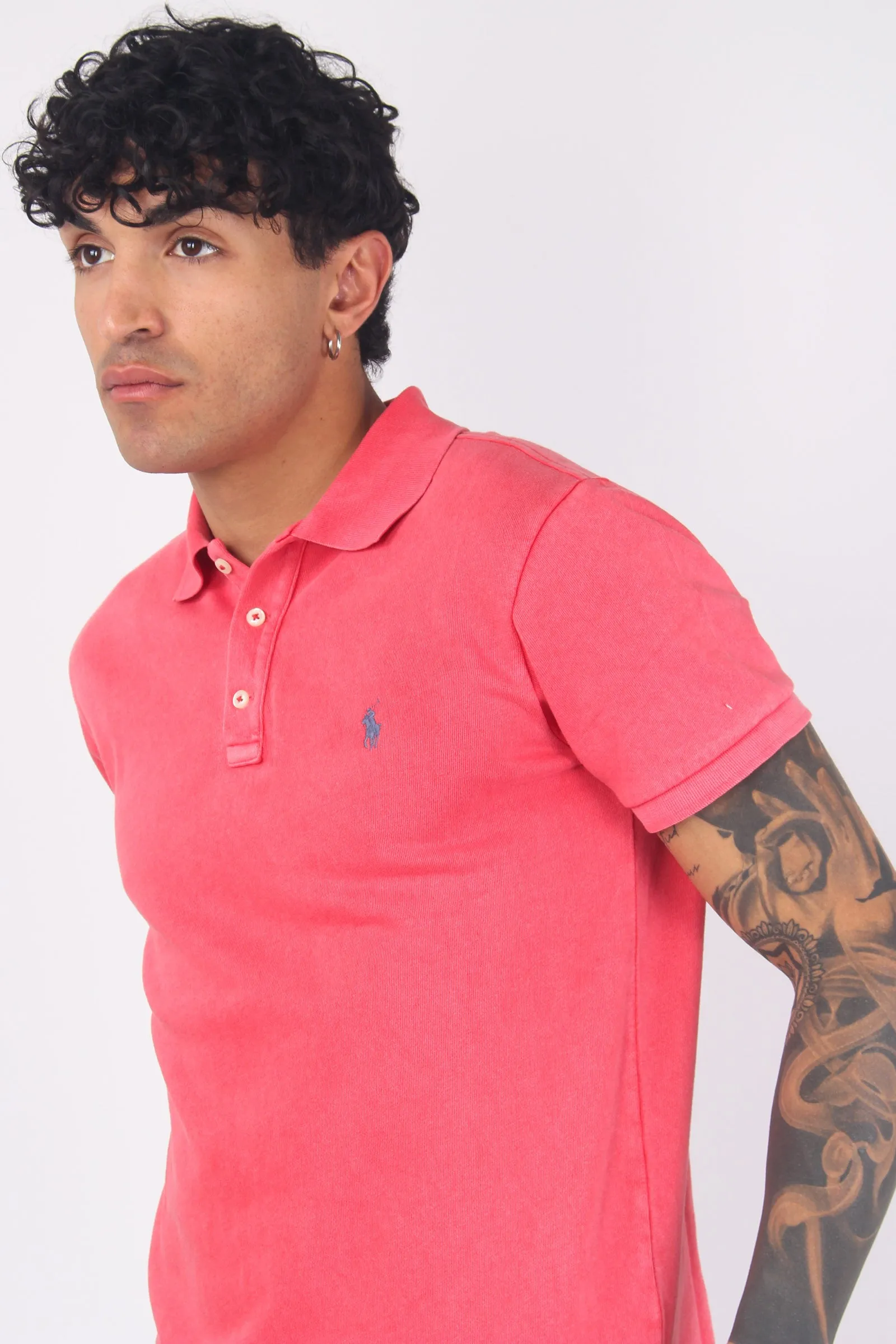 Polo Spugna Slim Fit Sunrise Red