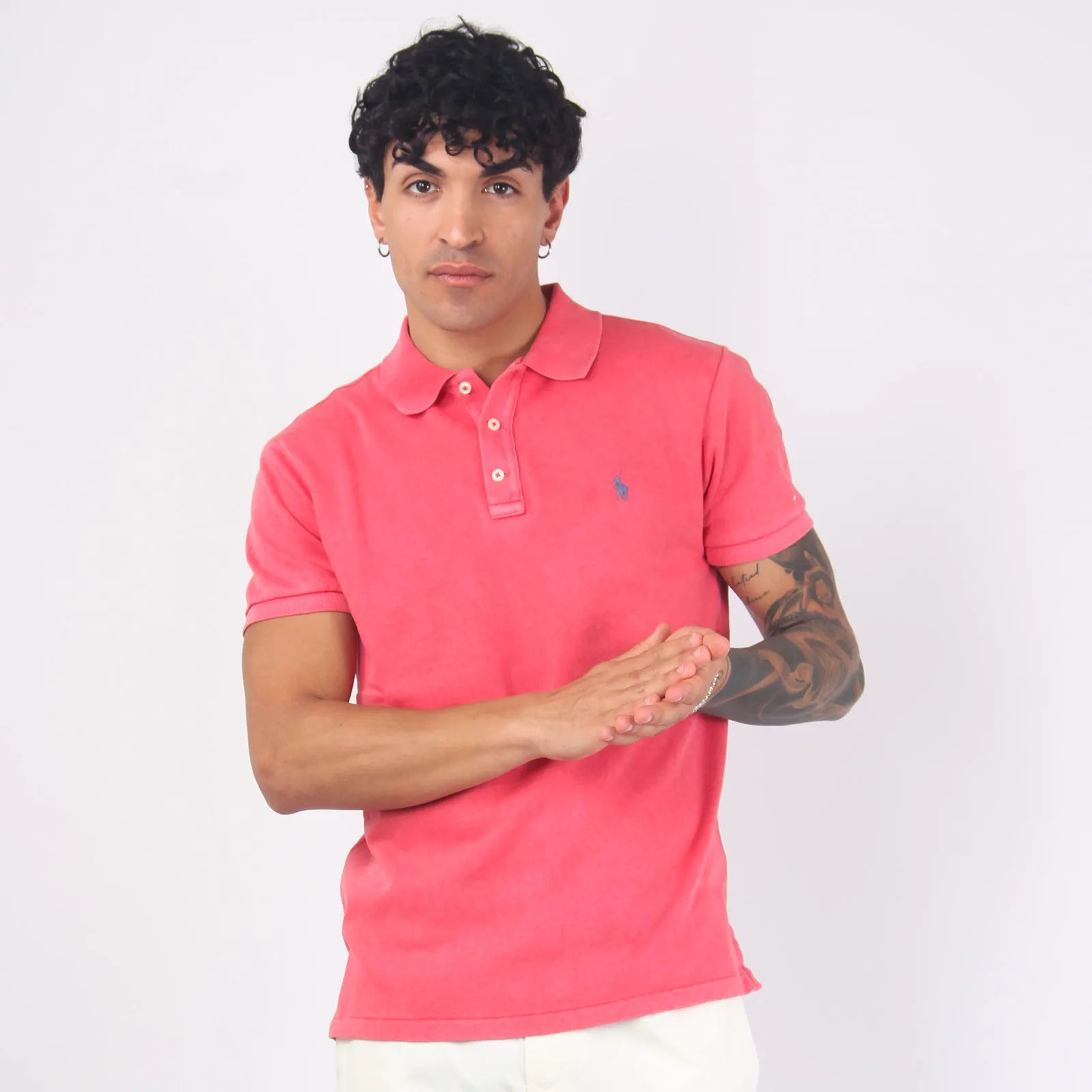 Polo Spugna Slim Fit Sunrise Red