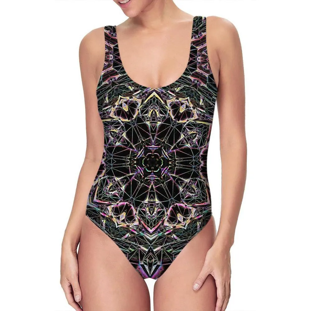 POLYRYTHM GLITCH DARK MATTER ONE PIECE SWIMSUIT