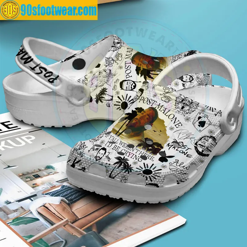 Post Malone Crocs I’d Be Crying Rap Music White Classic Clog Shoes