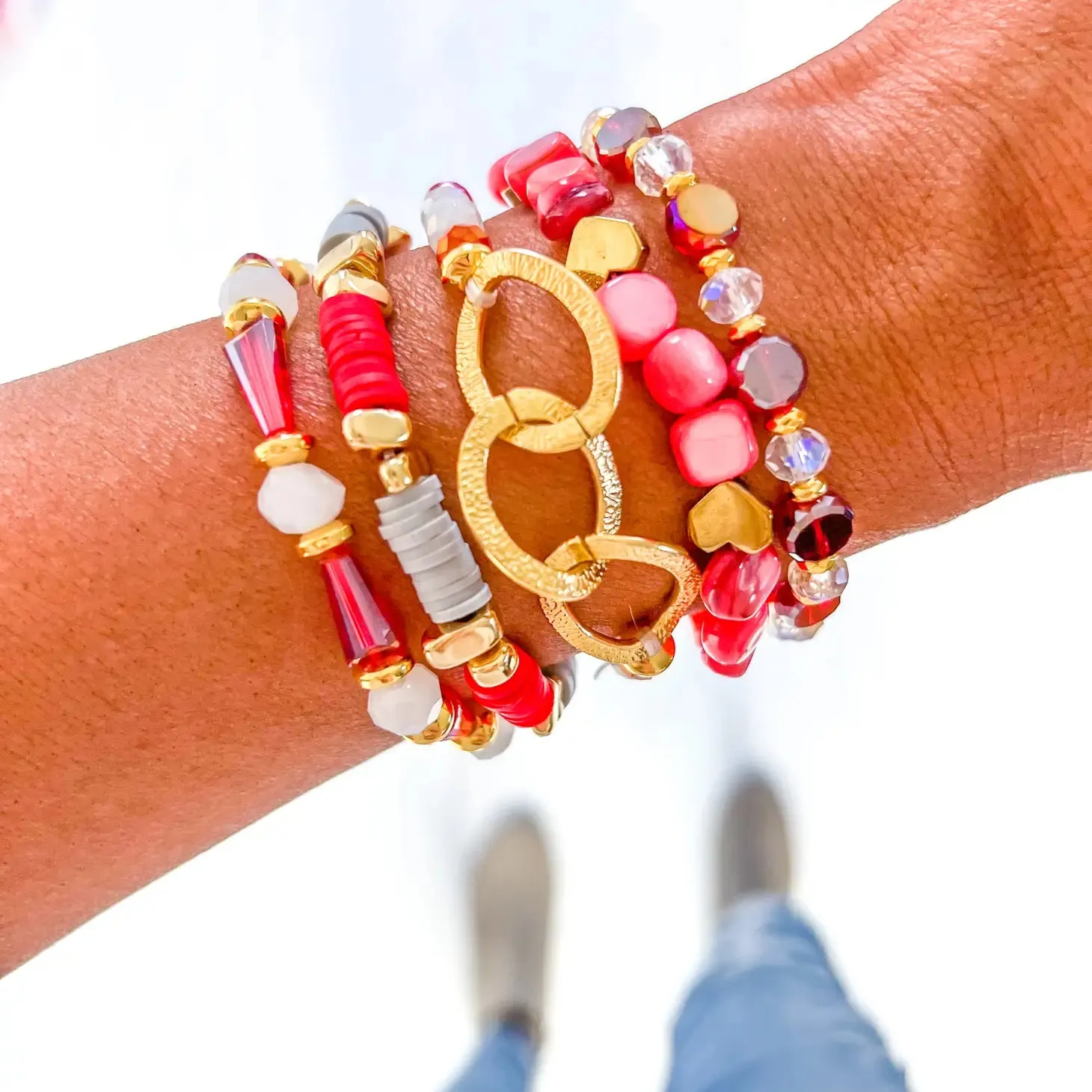 Red Watermelon Bracelet Stack