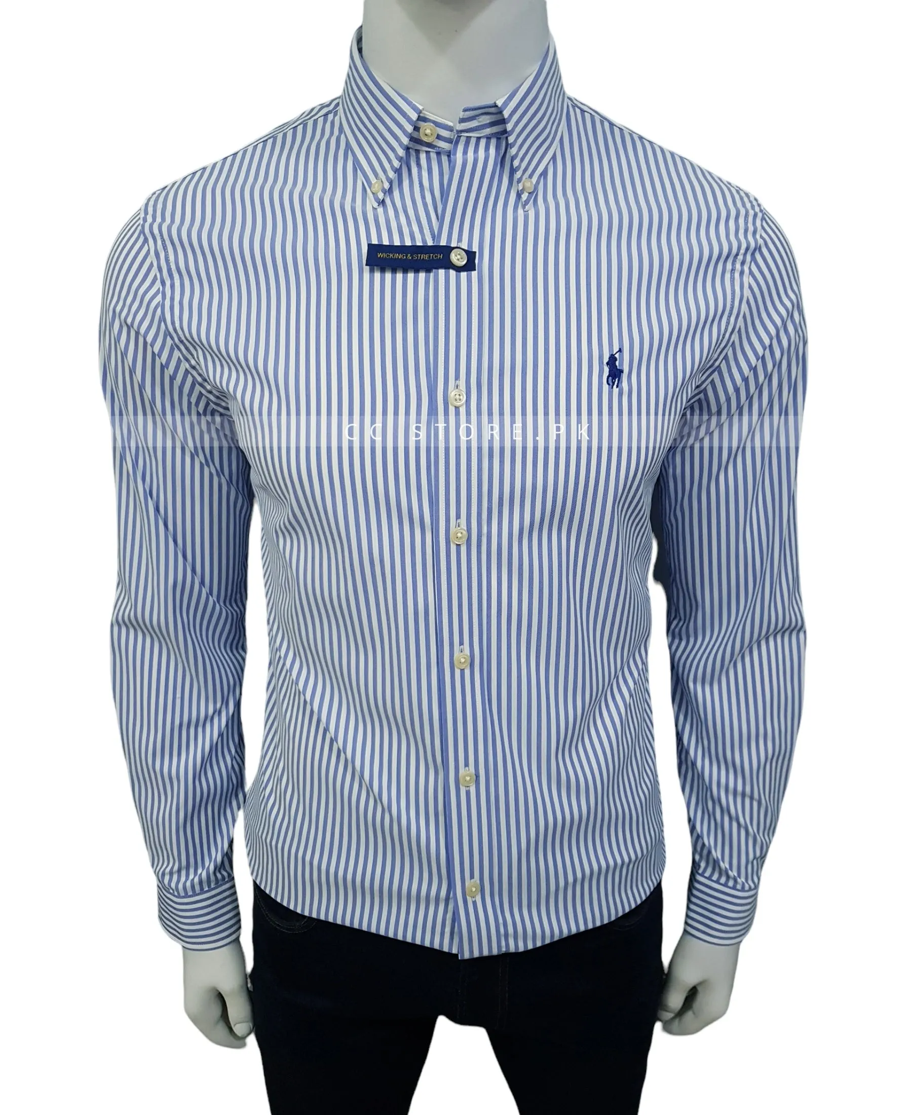 RL Slim Fit Performance Stripe Shirt