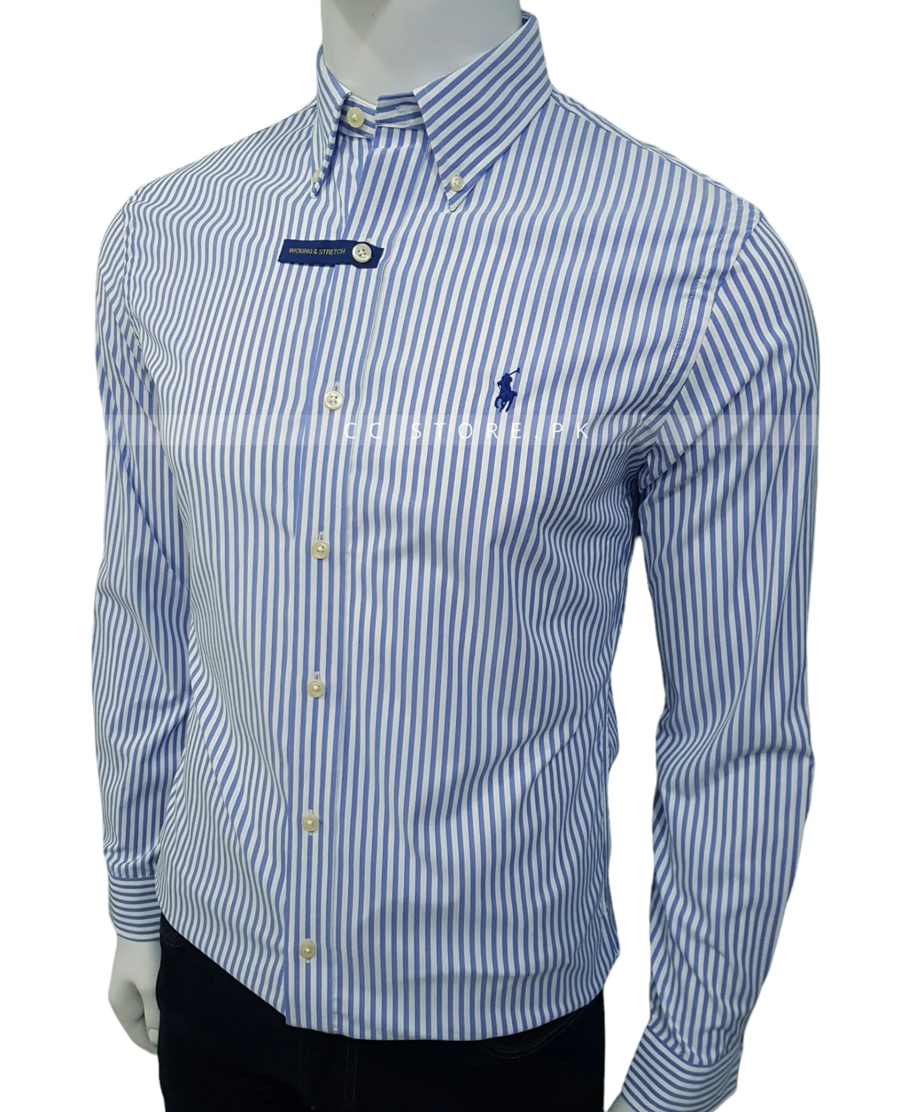 RL Slim Fit Performance Stripe Shirt