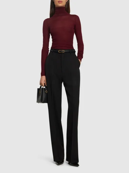 Roberto Cavalli   Silk & cashmere turtleneck top 