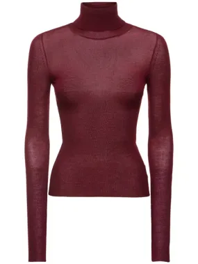 Roberto Cavalli   Silk & cashmere turtleneck top 