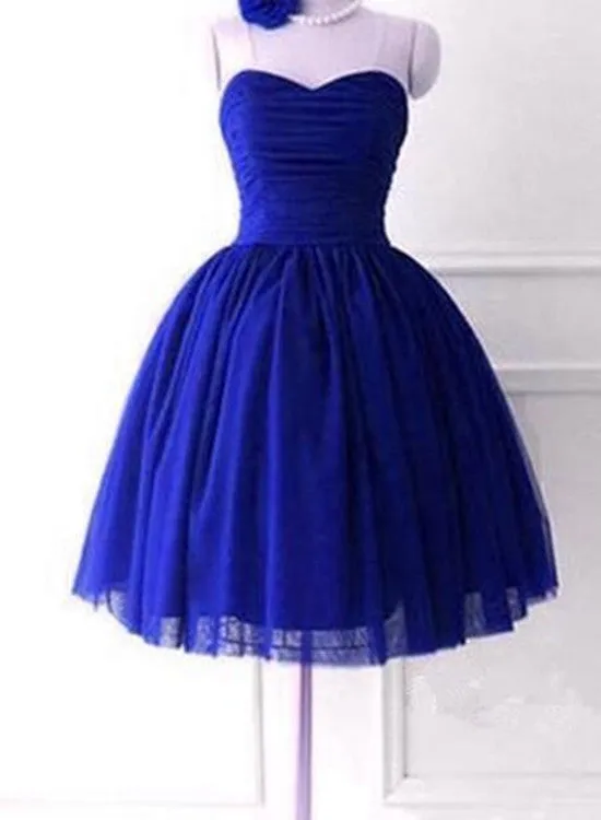 Royal Blue Sweetheart Cute Short Ball Homecoming Dresses, Blue Homecoming Dresses, Party Dress