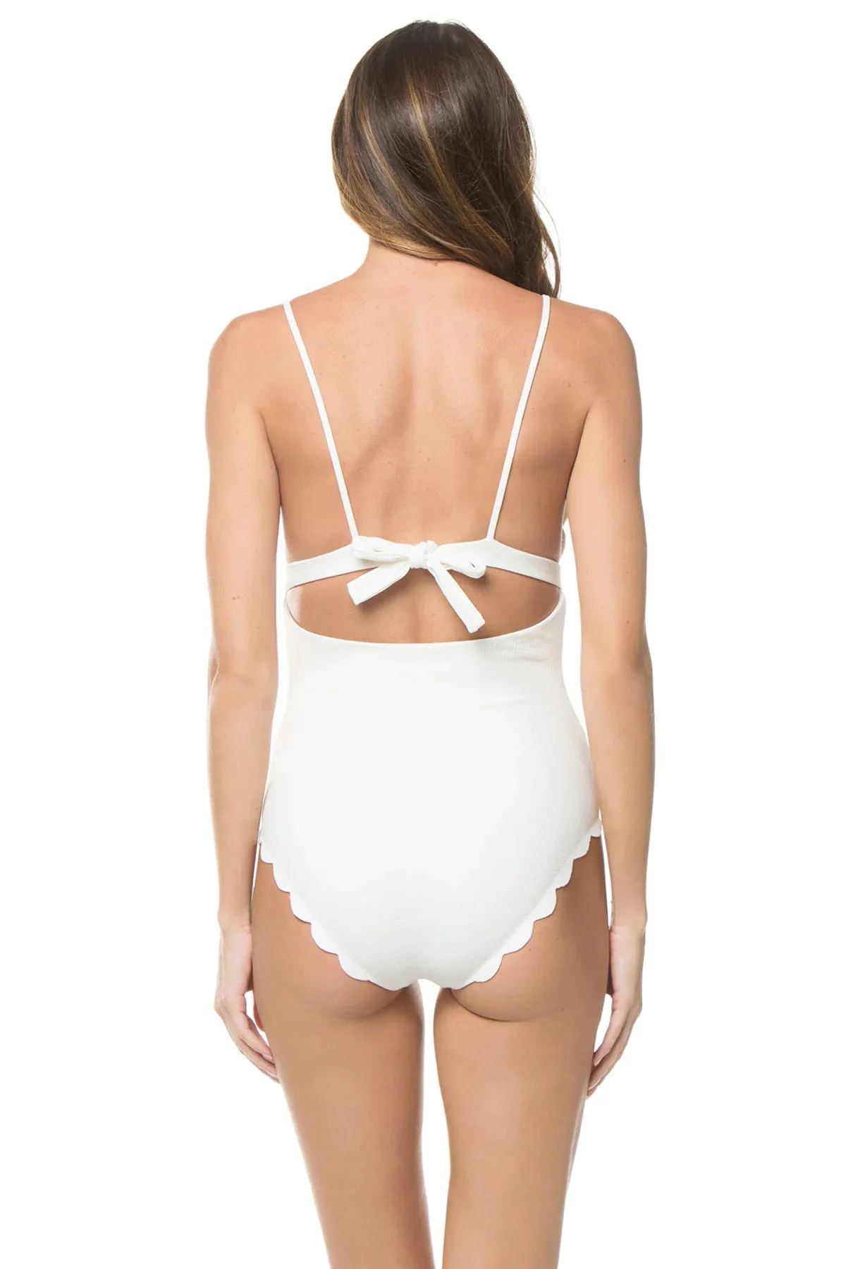 Santa Clara Scallop Over The Shoulder One Piece Swimsuit