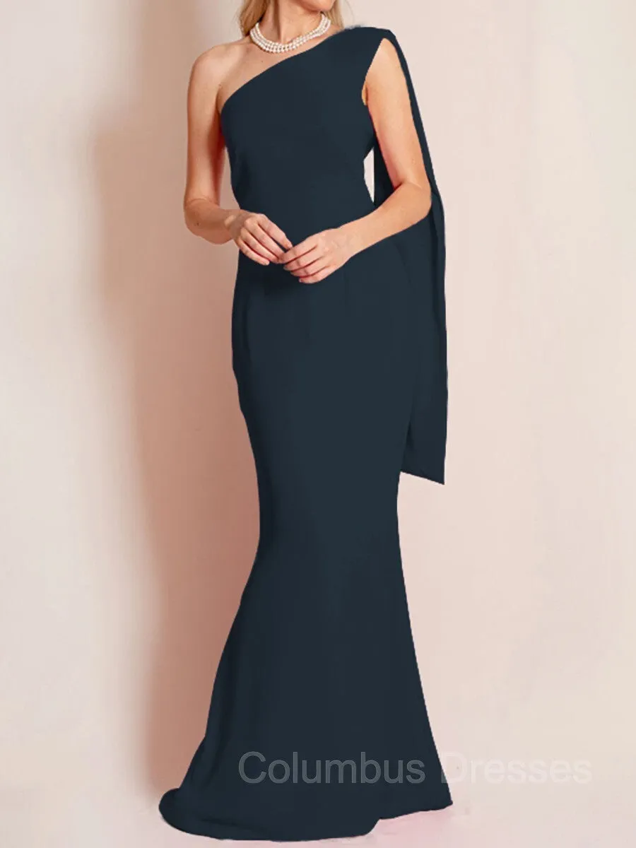 Sheath/Column One-Shoulder Floor-Length Chiffon Mother of the Bride Dresses With Ruffles