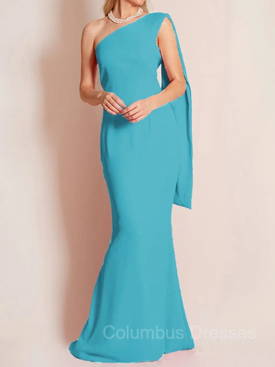 Sheath/Column One-Shoulder Floor-Length Chiffon Mother of the Bride Dresses With Ruffles