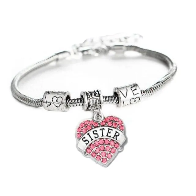 Sister Heart Charm Bracelet