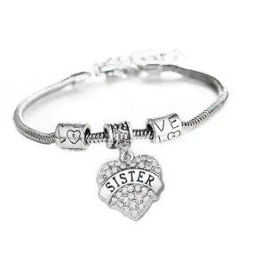 Sister Heart Charm Bracelet