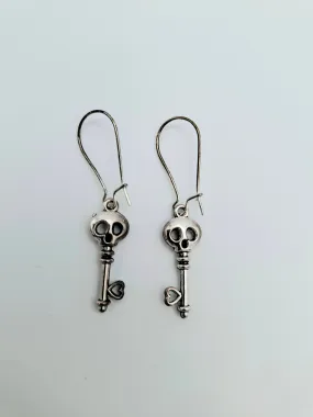 Skeleton Key Hoop Earring