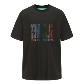 SLAVES Rhinestone tee (BLACK)