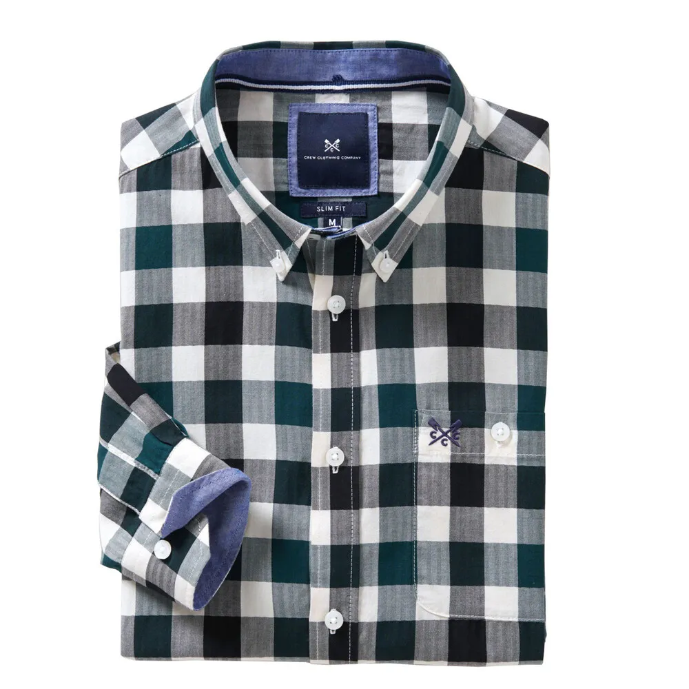 Slim Fit Herringbone Gingham Shirt