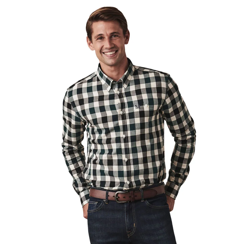 Slim Fit Herringbone Gingham Shirt