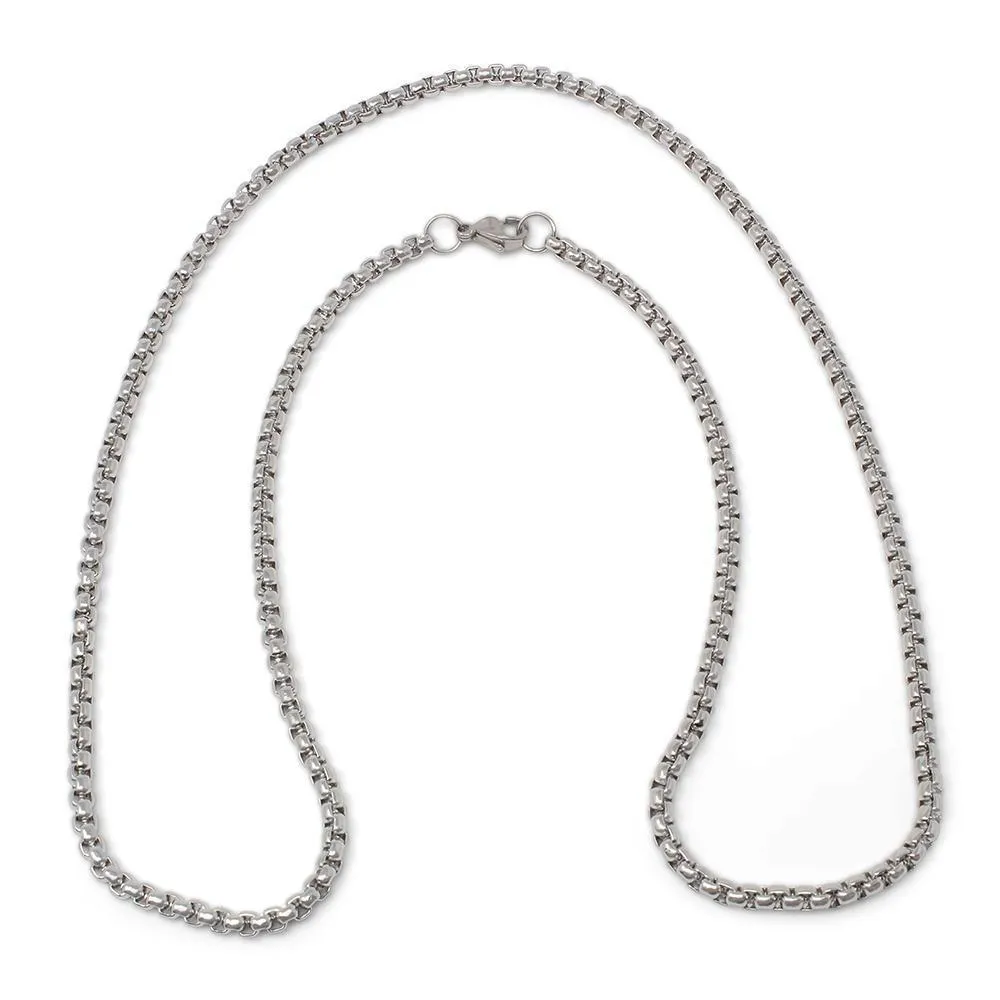 Stainless Steel 24 Inch Box Chain Necklace