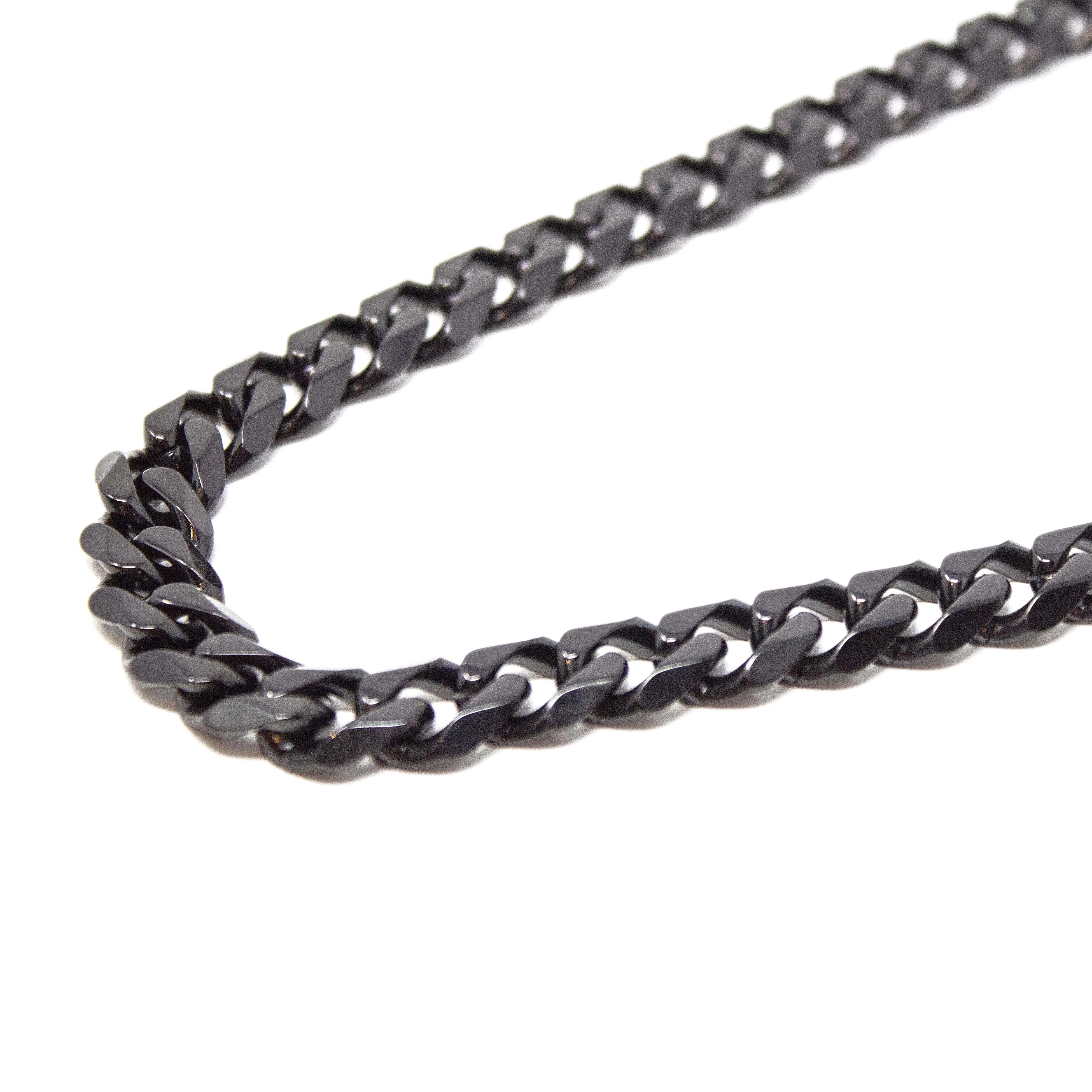 Stainless Steel Black Ion Plated Curb Chain Necklace