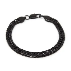 Stainless Steel Curb Chain Bracelet Black