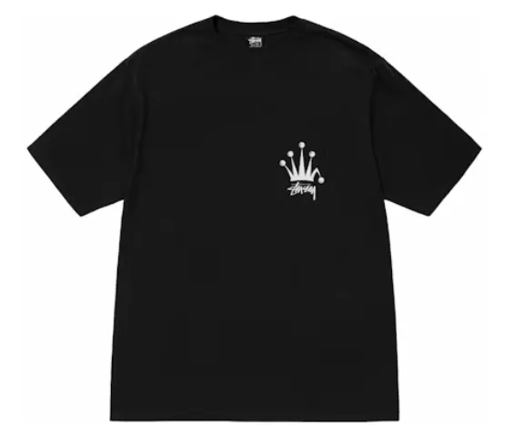 Stussy Regal Crown Pigment Dyed Black Tee