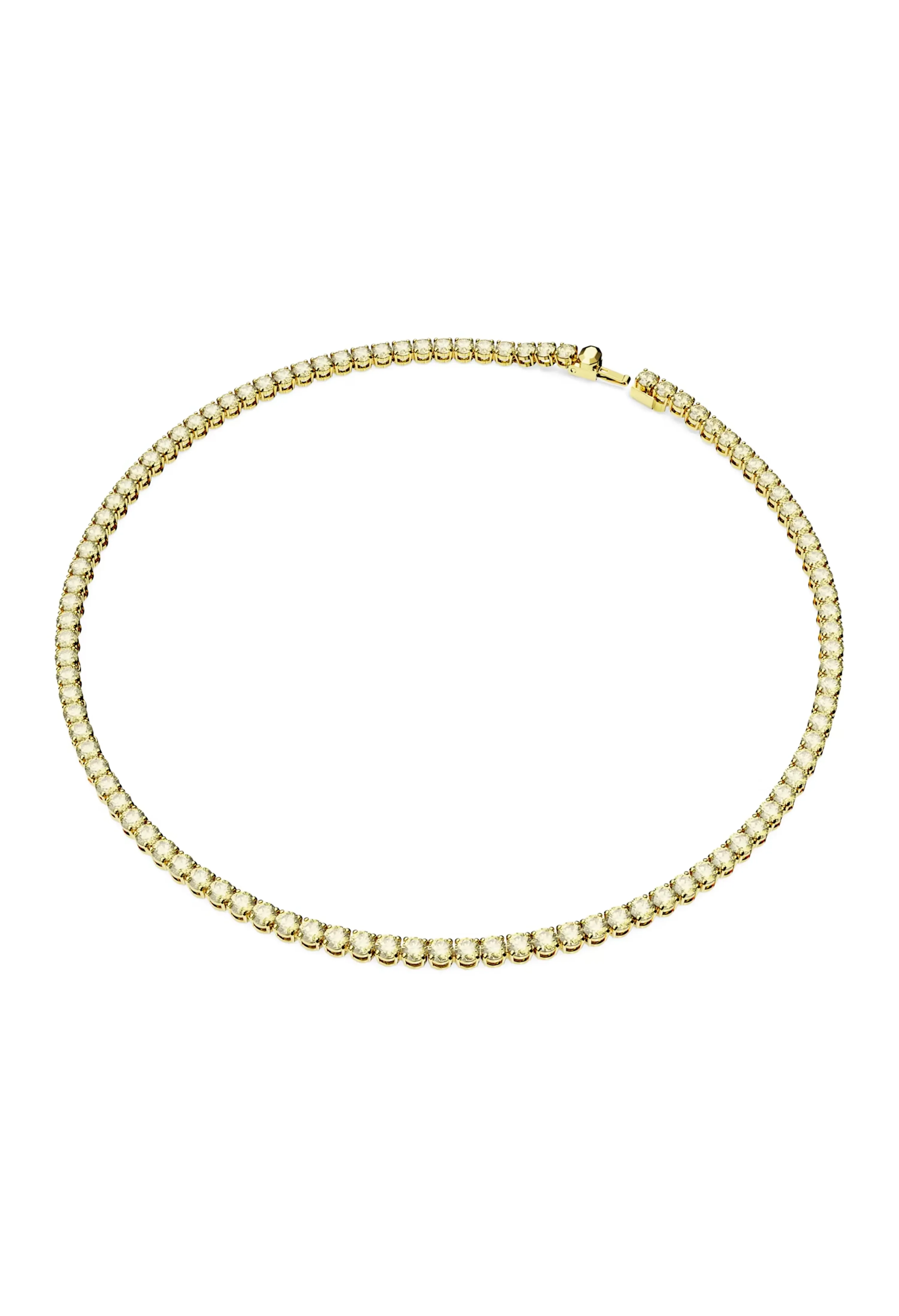 Swarovski Matrix Tennis Necklace Yellow, Gold Plated *