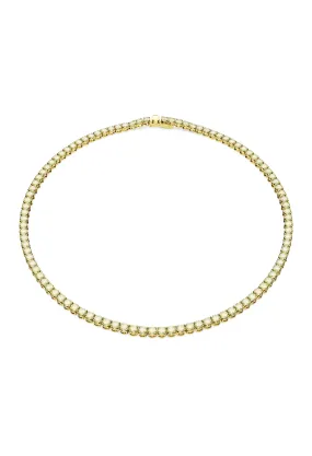 Swarovski Matrix Tennis Necklace Yellow, Gold Plated *