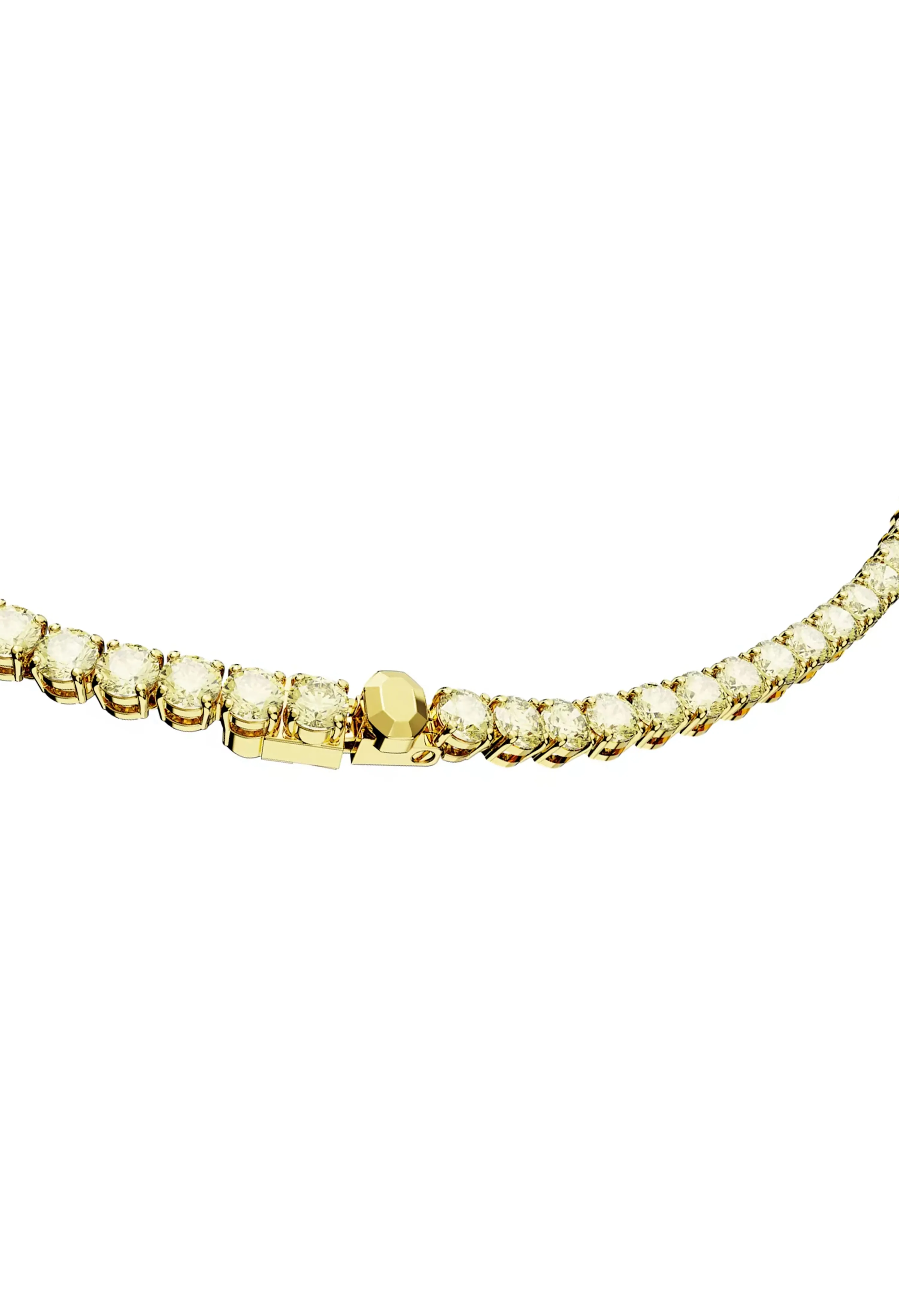 Swarovski Matrix Tennis Necklace Yellow, Gold Plated *