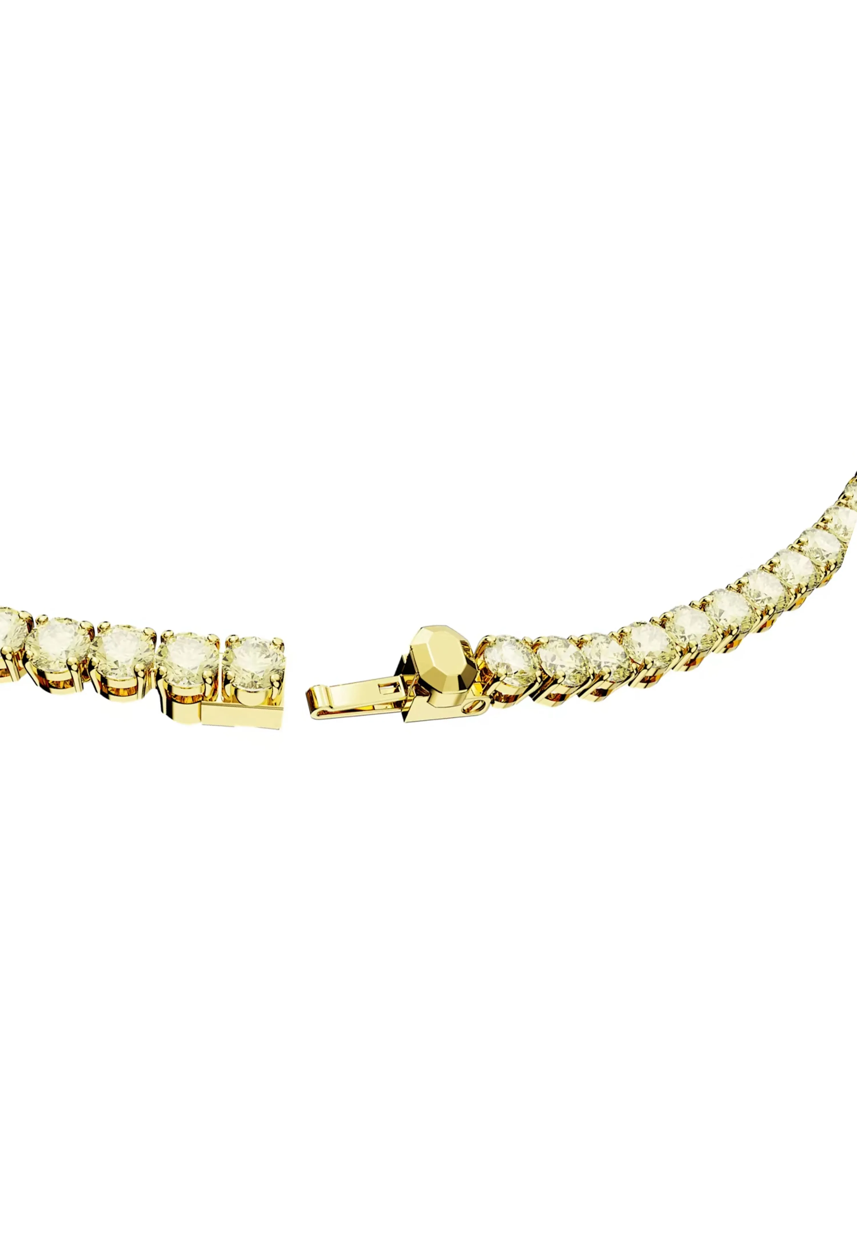 Swarovski Matrix Tennis Necklace Yellow, Gold Plated *