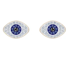 Swarovski SYMBOLIC STUD PIERCED EARRINGS Duo Evil Eye, Blue, Rose Gold -5510067