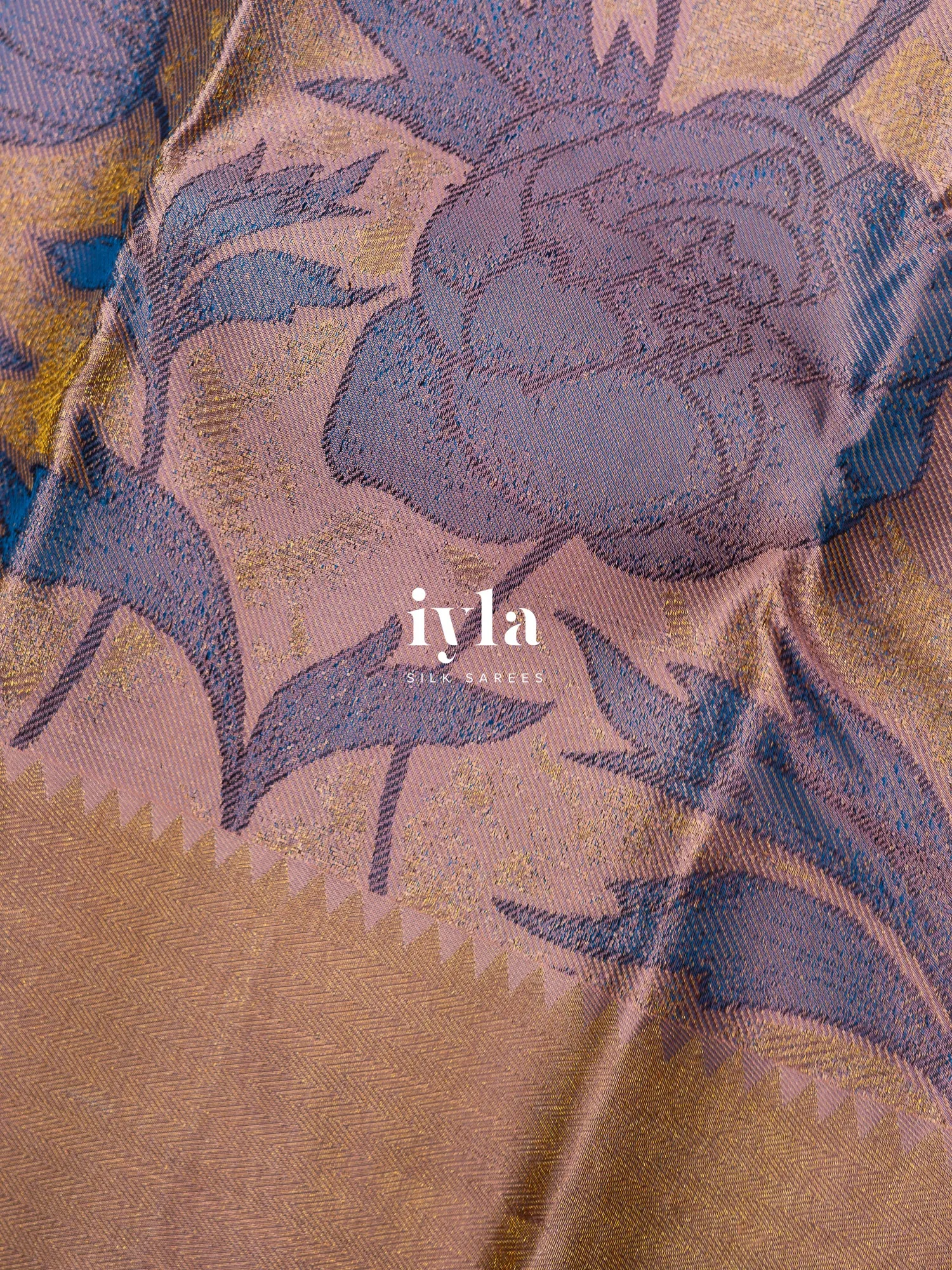 The Victorian Garden Silk Saree in Brushed Pink