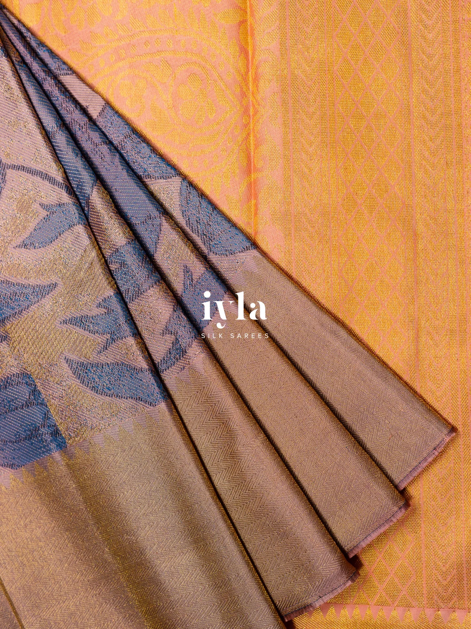 The Victorian Garden Silk Saree in Brushed Pink