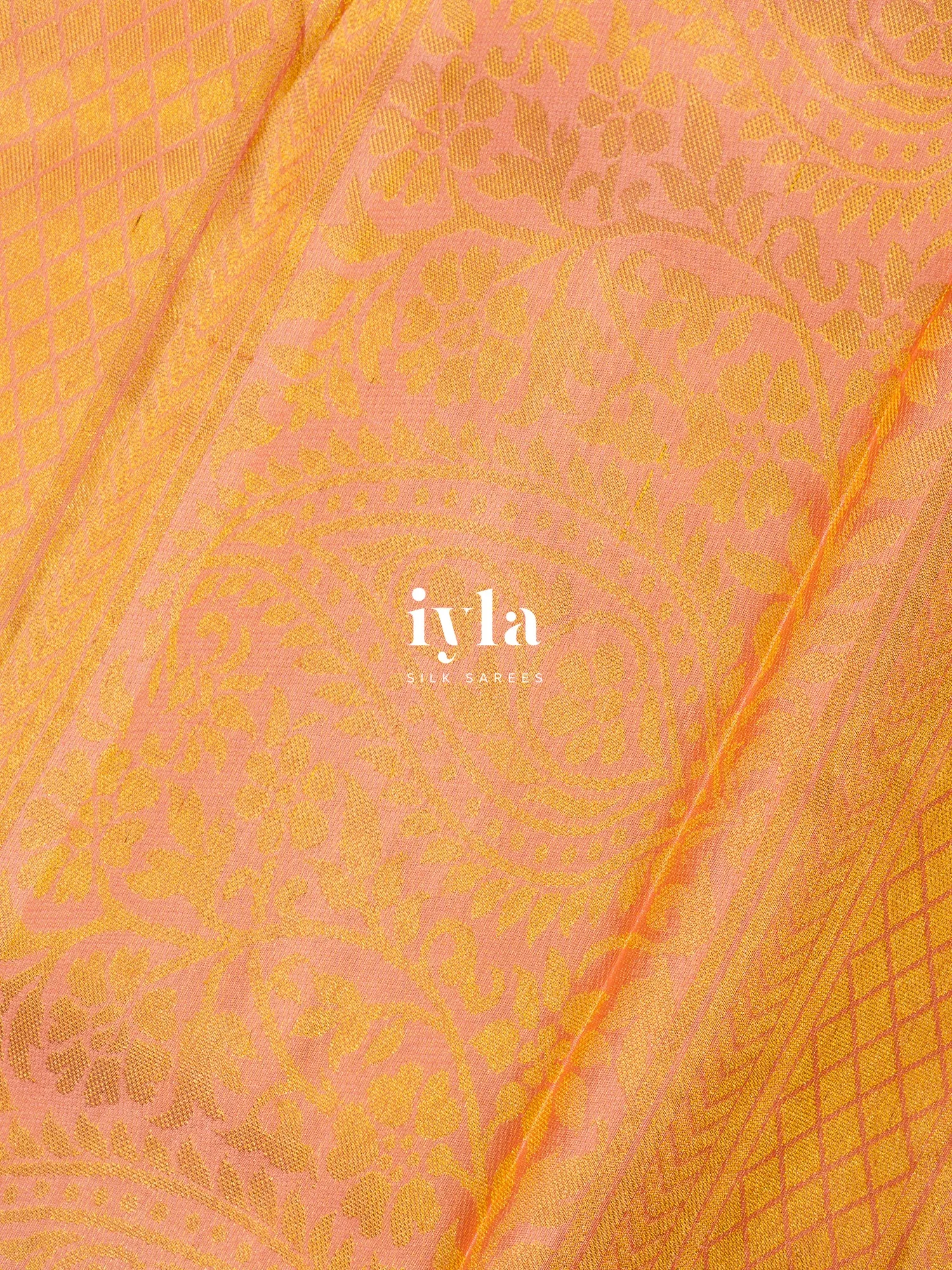 The Victorian Garden Silk Saree in Brushed Pink