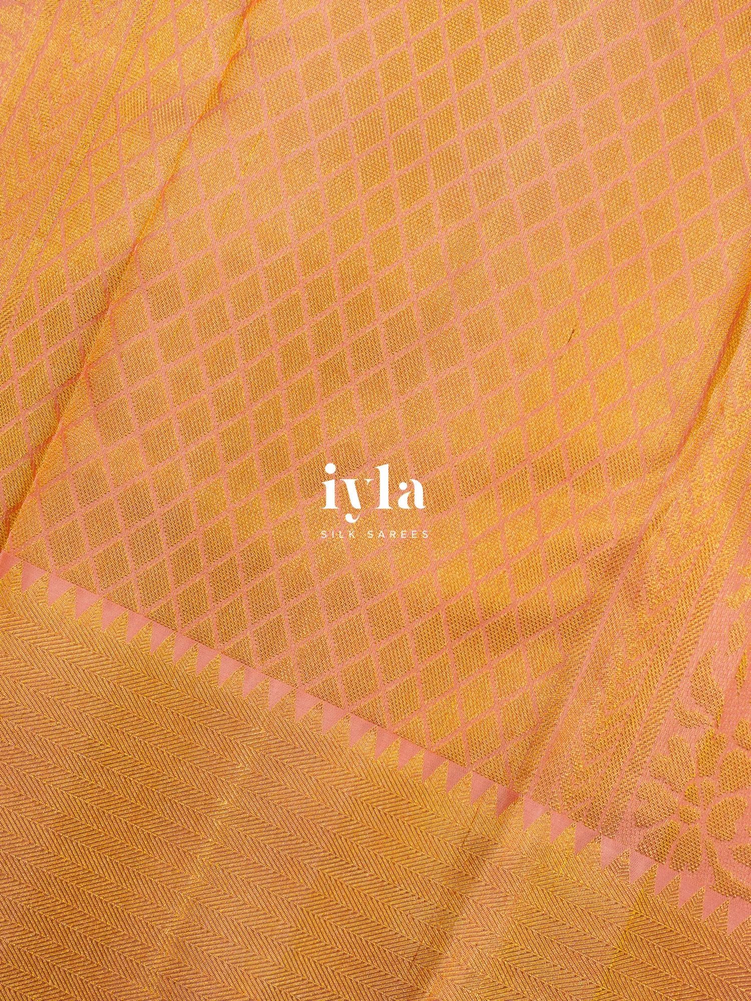 The Victorian Garden Silk Saree in Brushed Pink