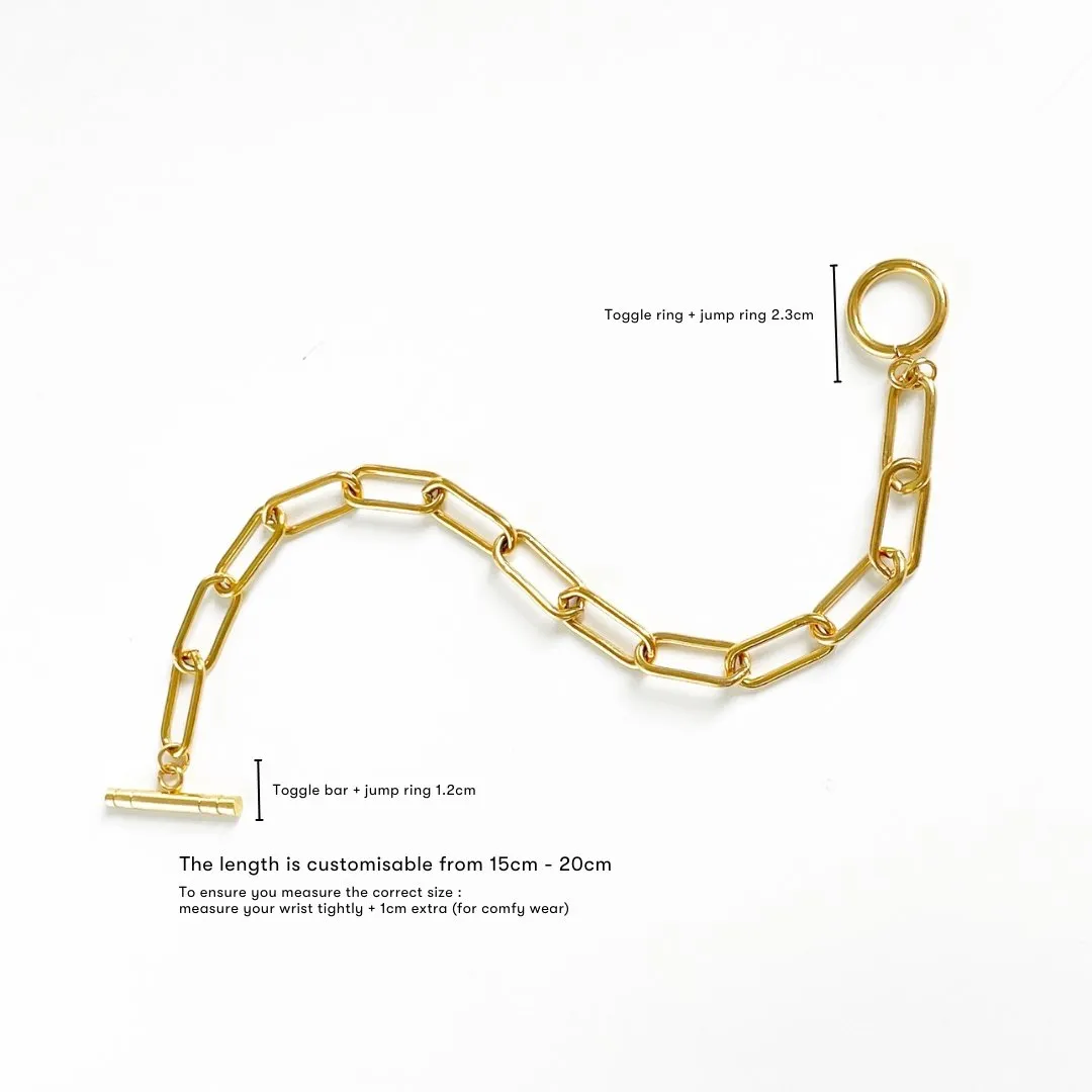 Toggle Link Chain Bracelet - Gold