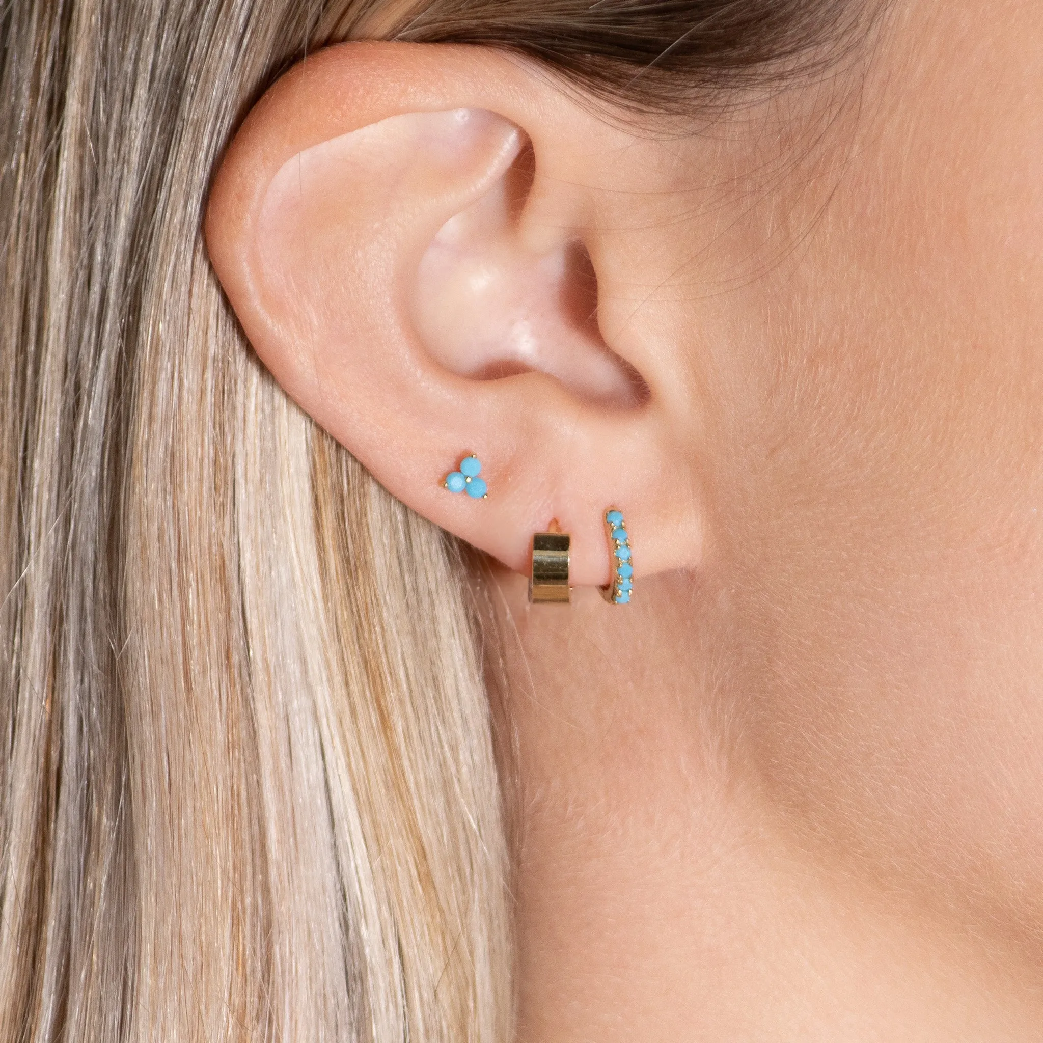 Turquoise Trinity Cluster Stud Earrings