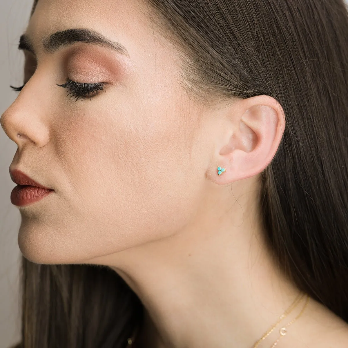 Turquoise Trinity Cluster Stud Earrings