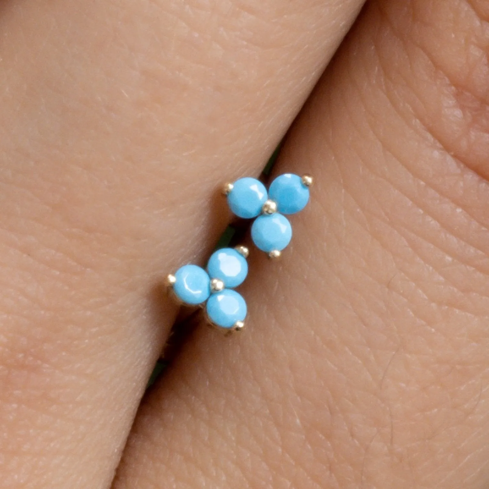 Turquoise Trinity Cluster Stud Earrings