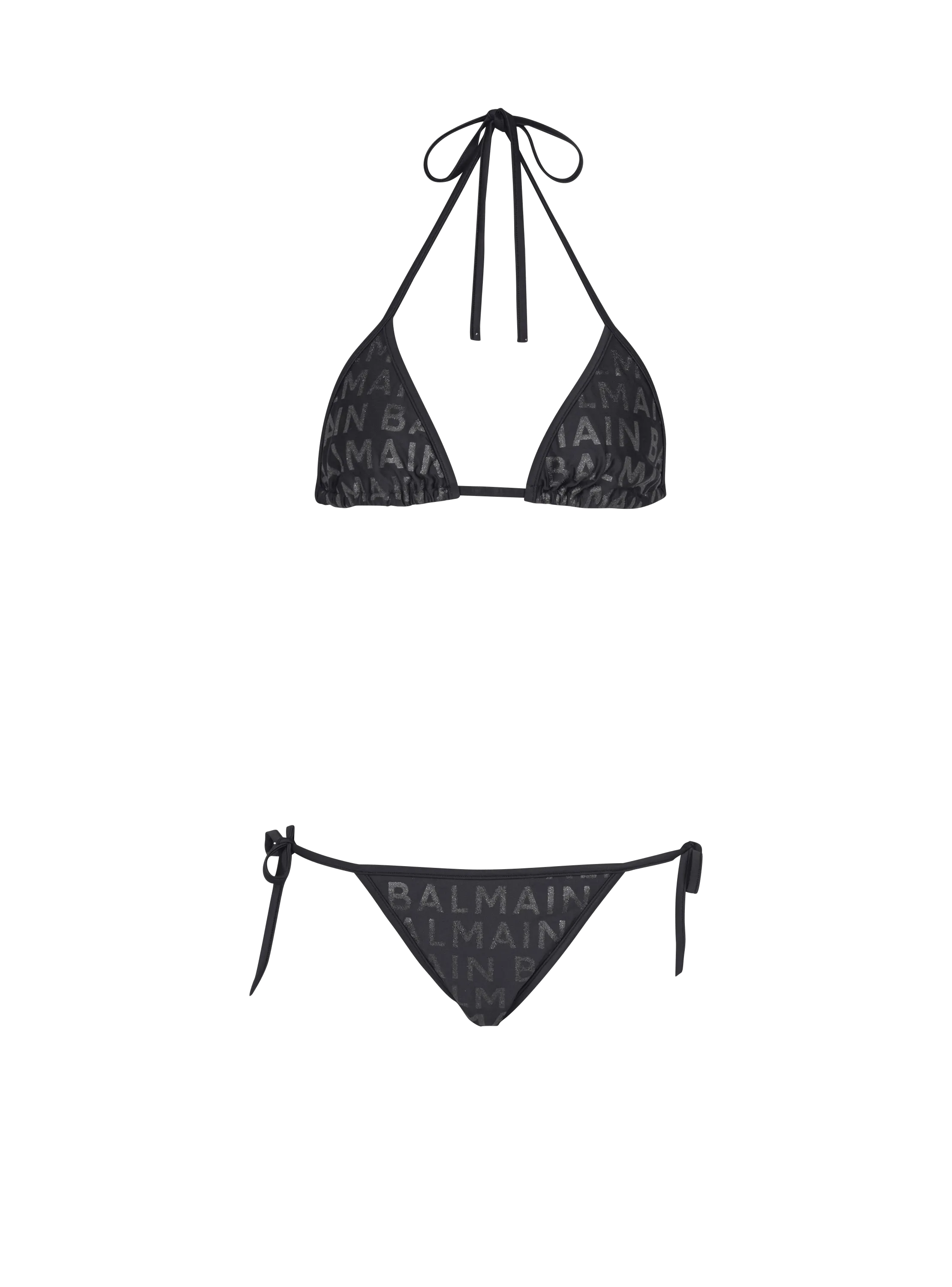 Two-piece swimsuit with Balmain logos