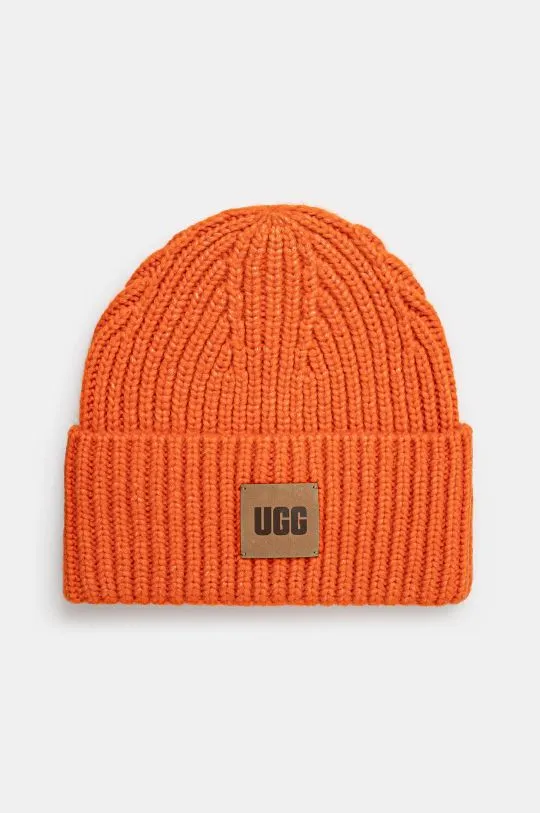 UGG wool blend beanie orange color thick knit