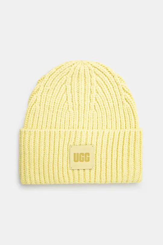 UGG wool blend beanie yellow color thick knit