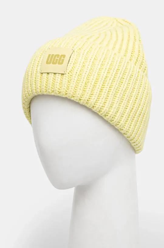 UGG wool blend beanie yellow color thick knit