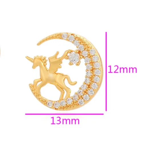 Unicorn Stud Earrings Gold Plated