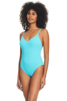 V-Neck One Piece Swimsuit 