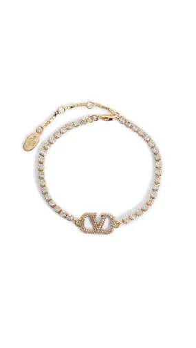 Vlogo Signature Metal and Swarovski Crystal Bracelets - Gold